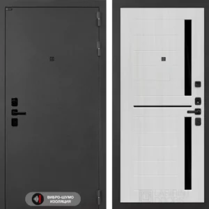Входная дверь ACUSTICLAB 02 - Сандал белый, стекло черное