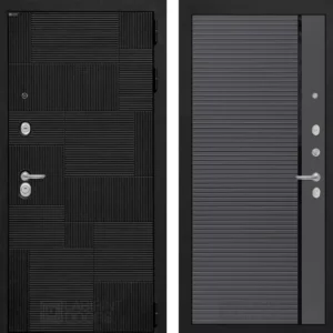 Входная дверь PAZL 22 - Графит софт, черный молдинг