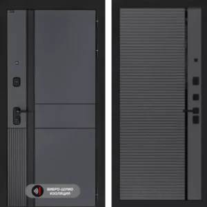 Входная дверь EVOLAB 22 - Графит софт, черная вставка