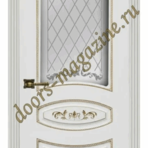 дверь межкомнатная Карина 3 - эмаль белая + патина золото ДО